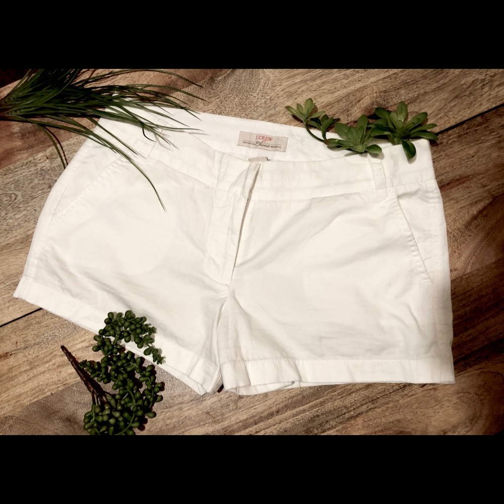 J. Crew White Chino 3” shorts